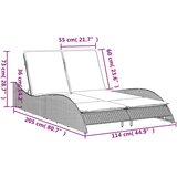  Ležaljka s jastucima crna 114x205x73 cm poli ratan | shoptok.hr