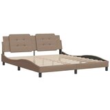 vidaXL Posteljni okvir z vzglavjem kapučino 180x200 cm umetno usnje, (21111789) | Shoptok.si