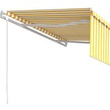  Avtomatsko zložljiva tenda s senčilom 4x3 m rumena in bela, (20702680) | Shoptok.si