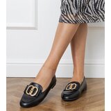 Gemre Black women's loafers with gold embellishment Frada | shoptok.hr
