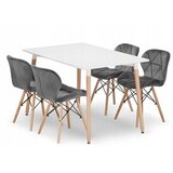 Modern Home Milano sto 120x80 cm + Ferra trpezarijske stolice set 4 kom velvet siva | ePonuda.com