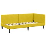  Kutni okvir kreveta s uzglavljem Žuta 100 cm x 200 cm Baršun | shoptok.hr