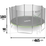 Neo-Sport vrtni trampolin 465 cm (15 ft) s vanjskom mrežom i ljestvama | shoptok.hr