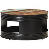 The Living Store Klubska mizica črna 68x68x36 cm trden predelan les - Klubska Mizica, (21657572) | Shoptok.si