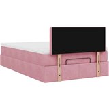 vidaXL Otomanski posteljni okvir z vzmetnico roza 120x190 cm žamet | Shoptok.si