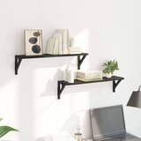 Police na zidu s policom 2 pcs Crni hrast 60 x 15 x 15,5 cm | shoptok.hr