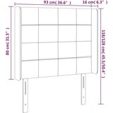  Uzglavlje tamnosivo 93 x 16 x 118/128 cm od tkanine | shoptok.hr