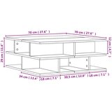  Stolić za kavu boja hrasta 70x70x29 cm konstruirano drvo | shoptok.hr