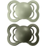 Bibs tolažilna duda - silikon Supreme (0-6 m), 2 kosa hunter green & sage Cene