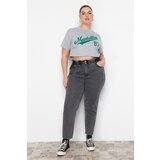 Trendyol Curve Gray High Waist Elastic Waist Mom Jeans | shoptok.hr