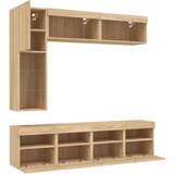  7-dijelni set zidnih TV ormarića LED boja hrasta sonome | shoptok.hr