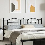 vidaXL Metalno uzglavlje crno 200 cm Cijene
