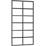  Klizna vrata s priborom crna 102 x 205 cm od ESG stakla | shoptok.hr