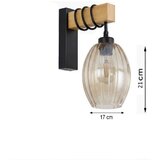 Brilagi Zidna svetiljka WOOD GLASS 1xE27/60W/230V borovina/crna/zadimljeno bež | Eponuda.com