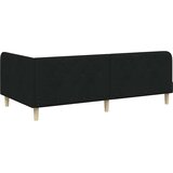 vidaXL Kutni okvir kreveta s uzglavljem Crna 90 x 190 cm tkanina | shoptok.hr