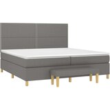  Box spring postelja z vzmetnico temno siva 200x200 cm blago, (20723888) | Shoptok.si