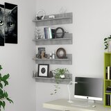 vidaXL Zidne police 4 kom siva boja betona 80x11,5x18 cm od iverice | shoptok.hr