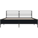  Okvir za krevet crni 160x200 cm konstruirano drvo i metal | shoptok.hr