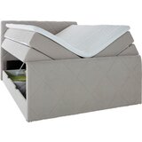 XORA postelja boxspring 140 cm x 200 cm , tekstil siva | Shoptok.si