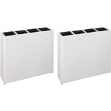 Poli Visoko cvetlično korito s 4 lonci 2 kosa poli ratan belo | Shoptok.si