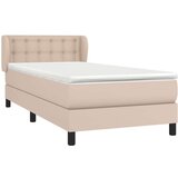  Box spring postelja z vzmetnico kapučino 90x190 cm umetno usnje, (20902471) | Shoptok.si