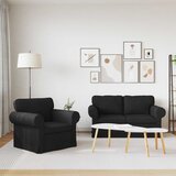  Set sofe 2 pcs Crna 155 x 82 x 80 cm tkanina | shoptok.hr