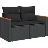  6-dijelni set vrtnih sofa s jastucima crni od poliratana bagrem | shoptok.hr