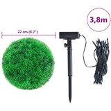 vidaXL Umetni pušpani okrogli z LED lučmi 2 kosi zelene 22 cm | Shoptok.si