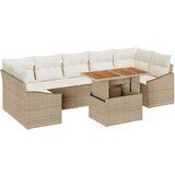 vidaXL Set od 8 Vrtni Sofa s Jastučićima Bež Poli Ratan | shoptok.hr