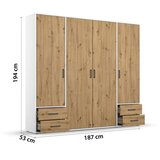 Modern Living Omara S Klasičnimi Vrati Voyager, Barva Hrasta, Bela | Shoptok.si
