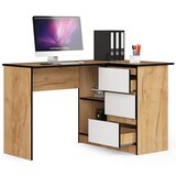 AKORD KOTNI PISALNA MIZA B16 CLP DESNO HRASTOVO ROBA / BELO, (21702524) | Shoptok.si