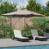vidaXL Kantilever senčnik - Taupe Taupe Tkanina Velik | Shoptok.si