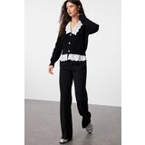 Trendyol Black Crop Woven Garni Detailed Knitwear Cardigan Cijene
