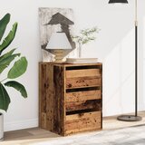  Kutna komoda s ladicama boja staro drvo 40x41x58 cm drveni | shoptok.hr