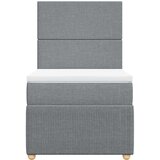  Okvir kreveta s oprugama i madrac svjetlosivi 80x200cm tkanina | shoptok.hr