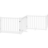 vidaXL Ograda za pse z vrati zložljiva 12 panelov bela 960 cm les | Shoptok.si