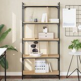  Regal za knjige s 5 razina boja hrasta 76 x 32 x 158 cm drveni | Shoptok.si