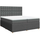 Krevet s oprugama i madracem tamnosivi 200 x 200 cm od tkanine | shoptok.hr