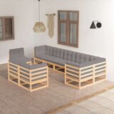  Sedežna garnitura 9-delna z blazinami trdna borovina | Shoptok.si