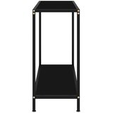 vidaXL Konzolna mizica črna 80x35x75 cm kaljeno steklo, (20625691) | Shoptok.si