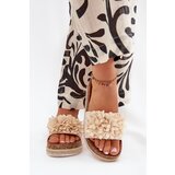 Boto Ladies platform sandals with decorative flowers beige Tessara | shoptok.hr