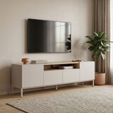 Hanah home TV komoda Rivoli, 160 cm, peščar / hrast Sapphire Cene