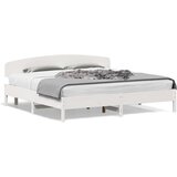 Maison Chic Posteljni Okvir - Dvoposteljna postelja brez vzmetnice bel 180x200 cm trdna borovina, (22082293) | Shoptok.si