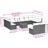  13-dijelni set vrtnih sofa od poliratana s jastucima sivi | shoptok.hr