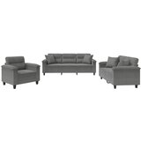 Maison Chic Sedežna garnitura - kavč 3-delna z blazinami temno siva mikrovlakna, (21728830) | Shoptok.si