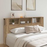  Uzglavlje s ormarićem boja hrasta 200x18,5x102,5 cm drveni | shoptok.hr