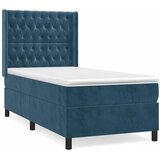 Box spring krevet s madracem tamnoplavi 100x200 cm baršunasti | shoptok.hr