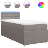 vidaXL Box spring postelja z vzmetnico taupe 100x200 cm blago, (21291289) | Shoptok.si