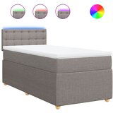 vidaXL Krevet s oprugama i madracem smeđesivi 100 x 200 cm od tkanine | shoptok.hr