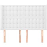  Uzglavlje s ušima bijelo 147x16x118/128 cm od umjetne kože | shoptok.hr